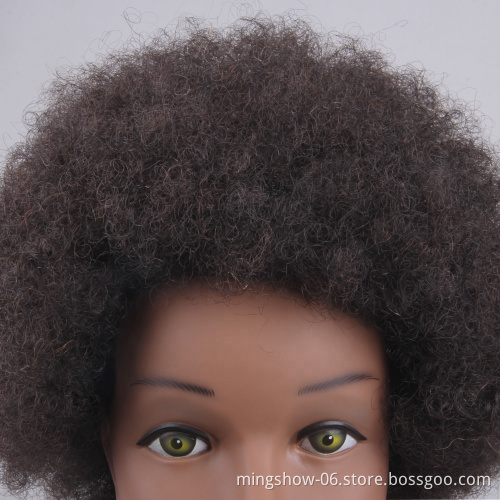 Fast delivery college doll head real human hair afro mannequin head for hairdressers training